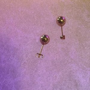 14k rose gold ball stud earrings